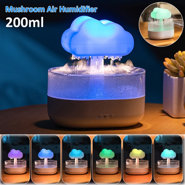 Mushroom Air Humidifier Rain Cloud Night Light Smell Distributor