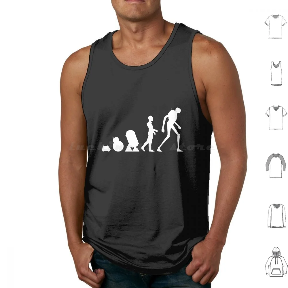 Droid Evolution Canotte Gilet Senza Maniche Droid Droids Evolution Darwin R2D2 R2 C3Po C3 Po K 2So K2So Rogue One Mouse Bb8
