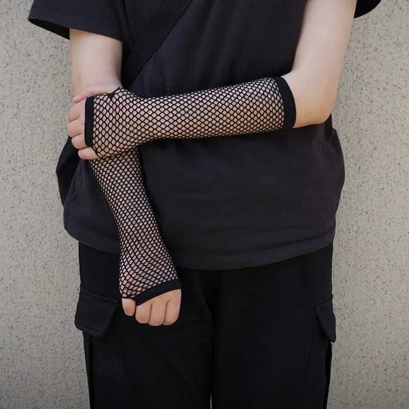 Fishnet Fingerless Gloves for Women Party