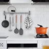 Storage Tool Holder Kitchen Stainless Steel Bathroom Bar Ladles, Pan, Cups, Umbrellas, with 7 Hooks Furniture Binary Wall 2