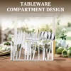 Acrylic Cutlery Organizer Clear Spoon and Fork Holder Exquisite 3 Section Tableware Storage Box Household Cutlery Utensil Holder 5