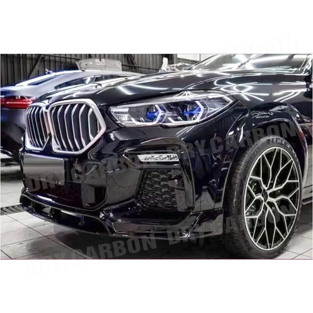 Carbon Fiber /ABS Material Car Front Bumper Lip Spoiler Chin Bodykits for BMW X6 G06 M Sport 2020 2021 2022 2023 Accessories - - Racext 23