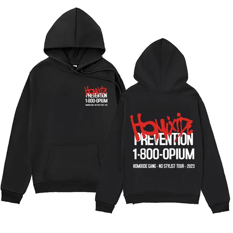 

Homixide Gang 1-800-OPIUM Print Hoodies Destroy Lonely No Stylist Tour 2023 Pullover Sweatshirt Men's Women Hip Hop Retro Hoodie