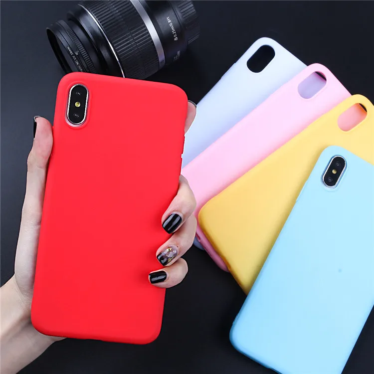 Candy Color Silicone Phone Case - Cute and Soft Back Cover
