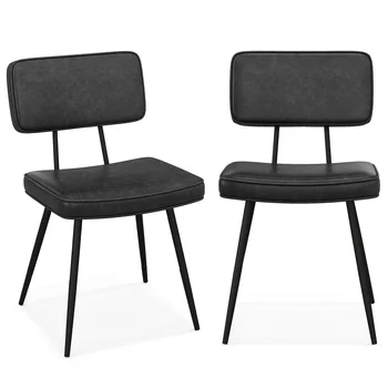 GOFLAME Dining Chair Set of 2 Faux Leather Upholstered Kitchen Side Chair
