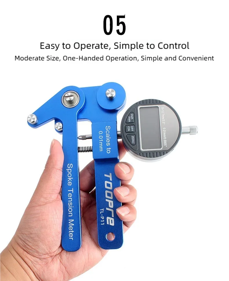 TOOPRE Bicycle Spoke Tension Meter Digital Display Rim Correction Tool Mechanical Wheel Steel Wire Ring Adjustment Measuring