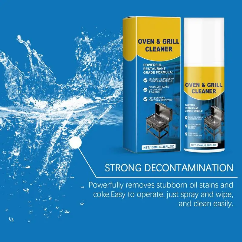 Oven Cleaner Heavy Duty Grill Degreaser Professional Oven Cleaner Spray Cleaning Supplies Stain Remover Solution Eliminates