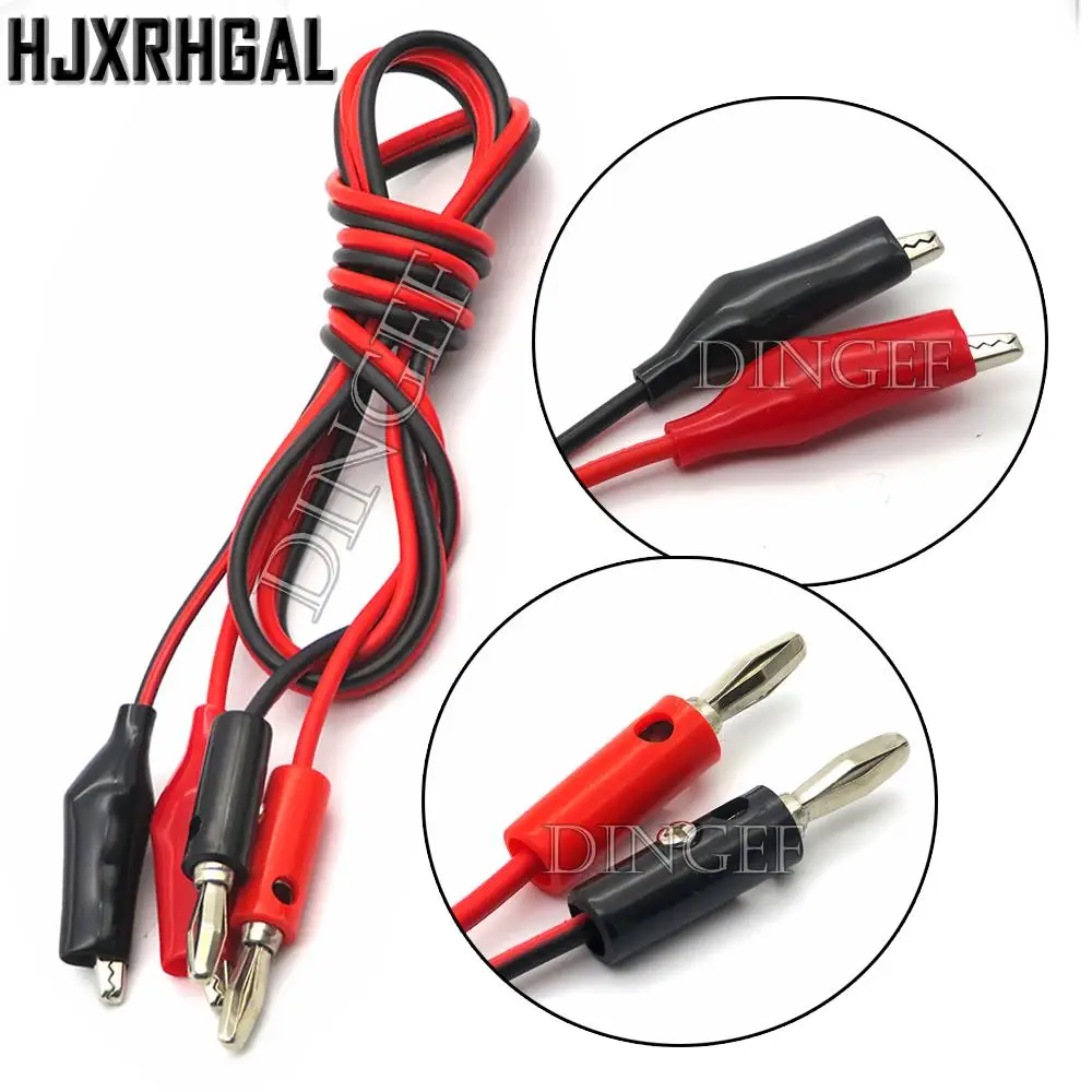 1Meter electrical Alligator Clips cable Jumper Wire DIY Test Leads Banana head Crocodile Test Clips cords Roach for multimeter
