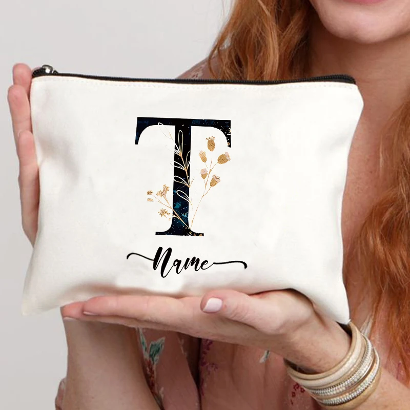 Custom Name Minimalist Makeup Bag - Personalized Gift