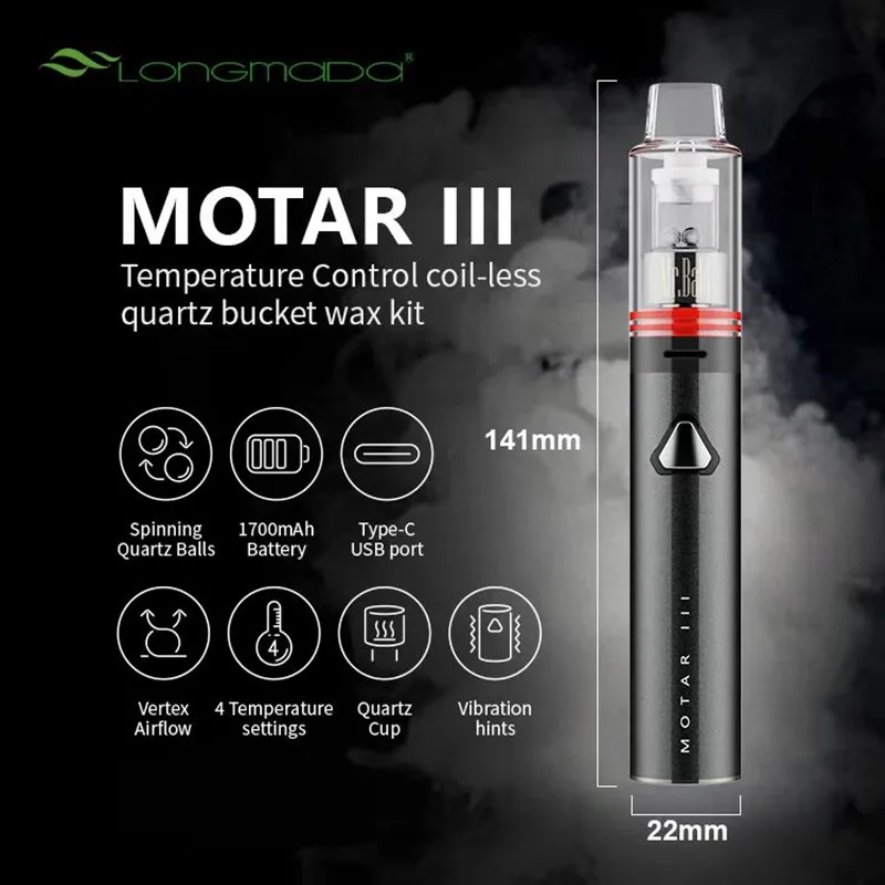 longmada motar iii wachs vape kit 1700mah batterie mit quarzt spule kahl zerstäuber temperatur regelung wiederauf ladbare batterie_Sa28b644b41914271956e4c3e5c566a45c