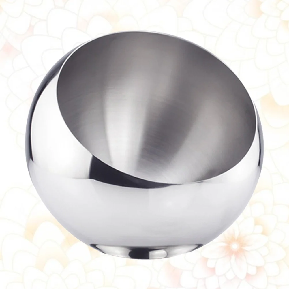 

Stainless Steel Sugar Bowl Seasoning Saucer Dish Round Oblique Sushi Dipping Bowl Appetizer Fruit Container for Home KTV Party