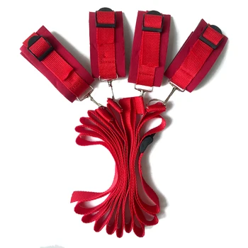 Bed BDSM Bondage Adult Erotic Sex Toys for Women Couples Games Nylon Handcuffs Ankle Cuffs Under Sextoys Sexual Accessories 18+ 6