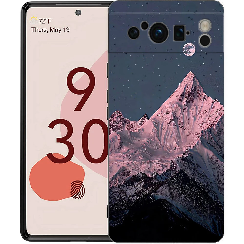 Everest Mountain Soft Shockproof TPU Phone Case - Stylish Black Cover