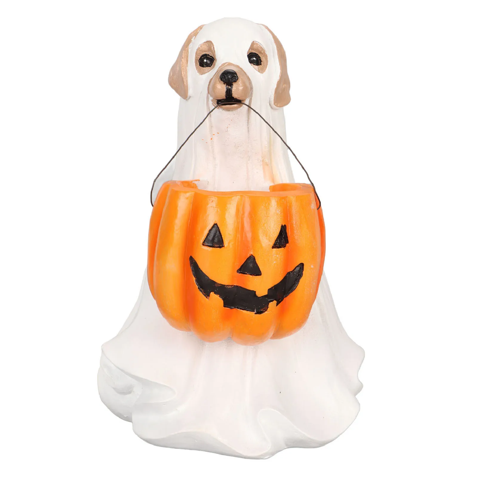 

Ghost Dog Figurine Wide Application Pumpkin Dog Statue Resin Exquisite Decorative Cute Handcrafted for Indoors for Offices
