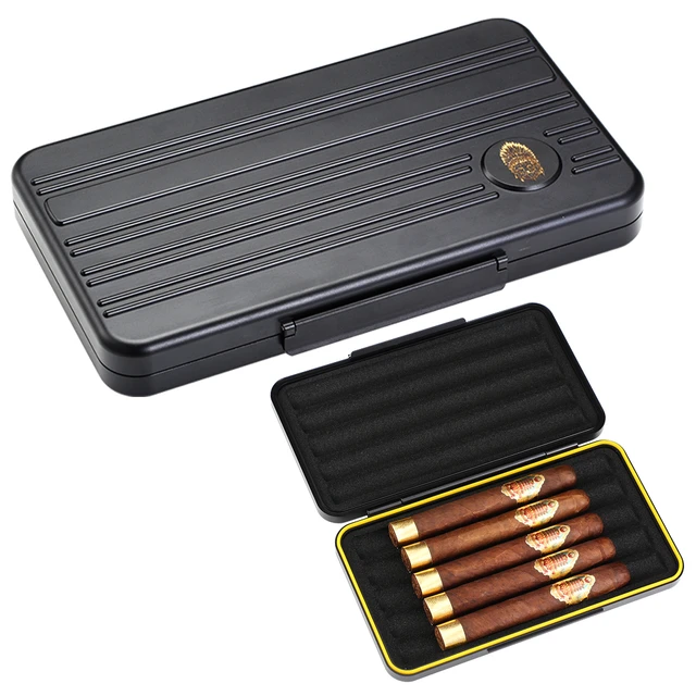 LUBINSKI Travel Cigar Case Tobacco Metal Pocket Smoking Accessories Gadgets  For Men Pack Box Puro Humidor