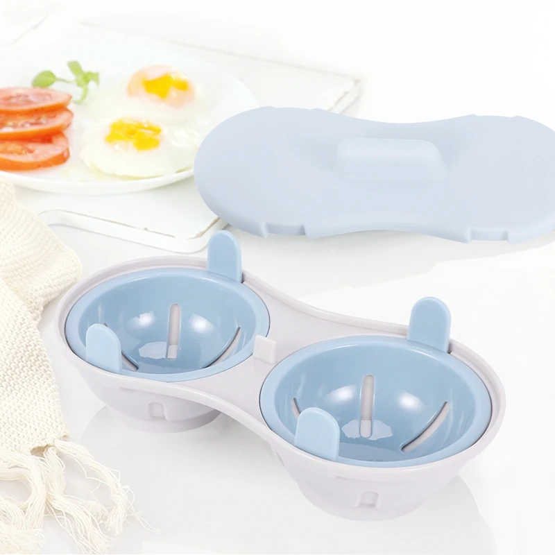 Microwave Egg Poacher Cookware Double Cup Dual Cave High Capacity Design Egg Cooker Ultimate Collection Poaching Cups Microw
