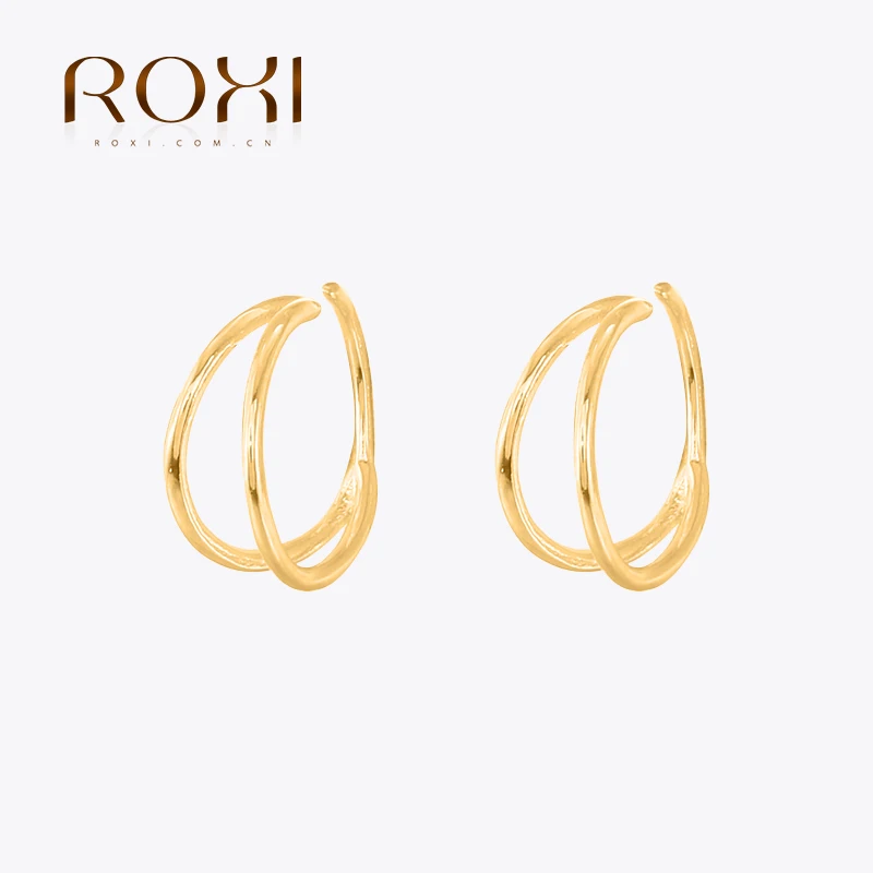 ROXI 패션 광택 더블 라운드 코 반지, 남성 바디 코 피어싱 연골 쥬얼리, ..