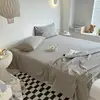 Solid Simple Sheets Household Bedroom Universal Skin-friendly Bedcover Washable Adults Students Bedding Thicken King Queen Size 4