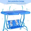 Swing w/Safety Belt, 2 Seats Outdoor Lounge   w/Removable Canopy, for Backyard Lawn, Patio Swings 4