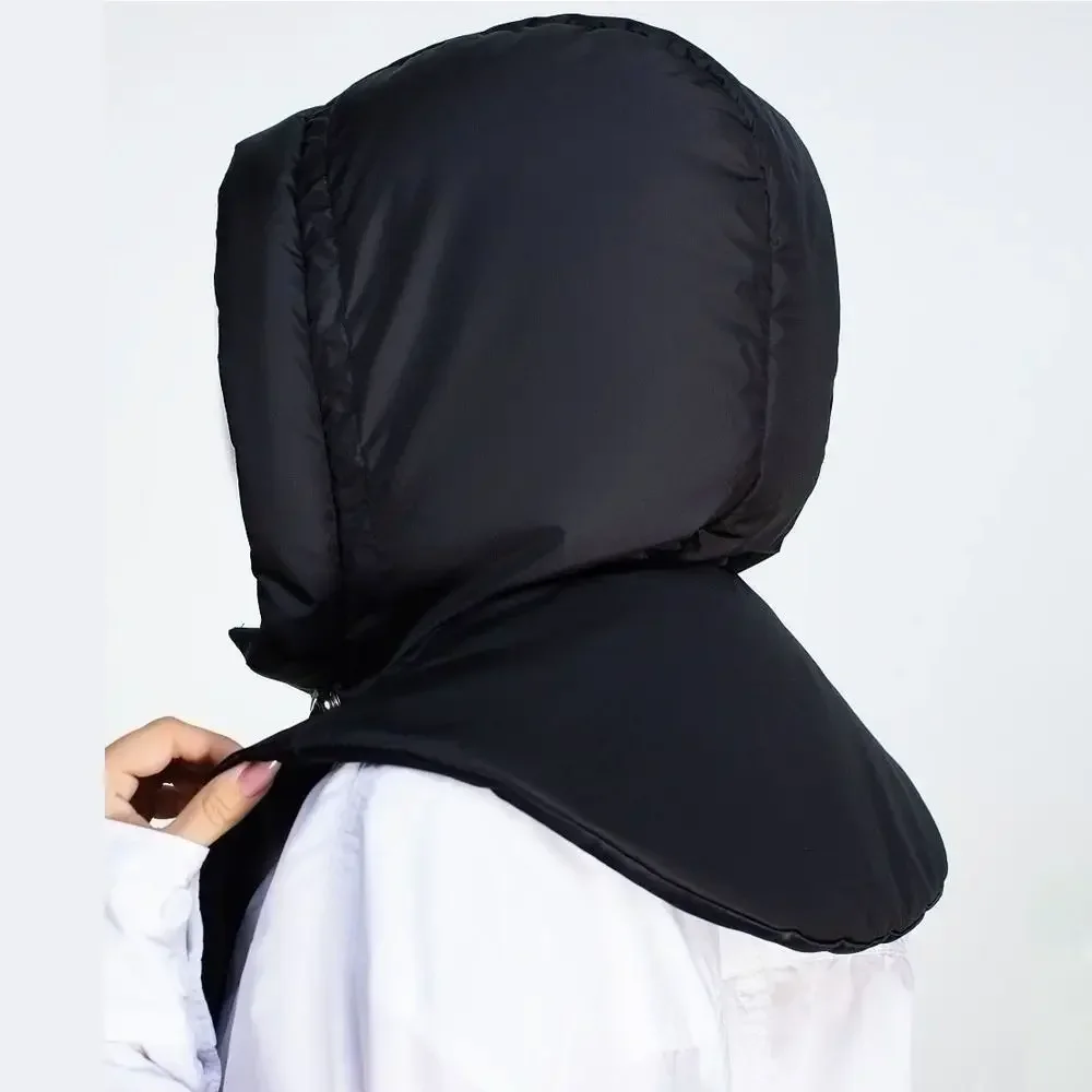 Ultralight Down Hooded Hats Drawstring Removable Neck Cover Scarf Balaclava Hat Zippper Coat Short Tank Top Women's
