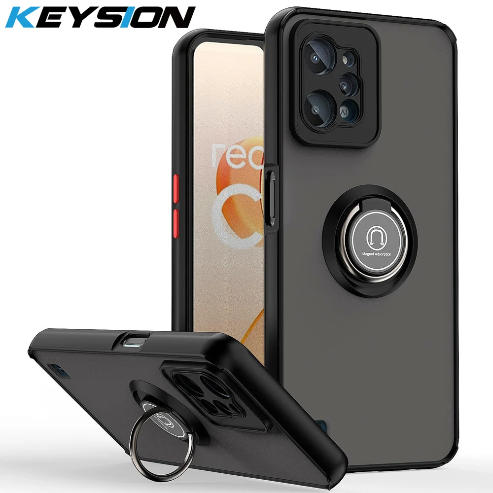 Keysion Shockproof Phone Case For Realme C31 With Ring Stand_voghion.com