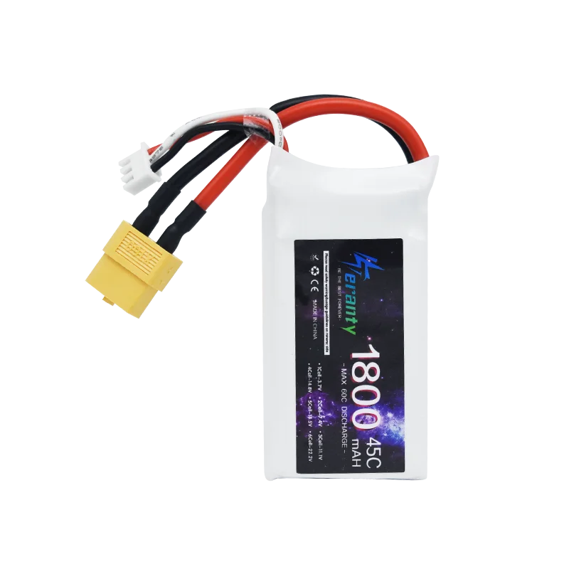 Batterie LiPo RC 2200-9200mAh XT60/T avec étiquette de spécifications, idéale pour hélicoptères et drones