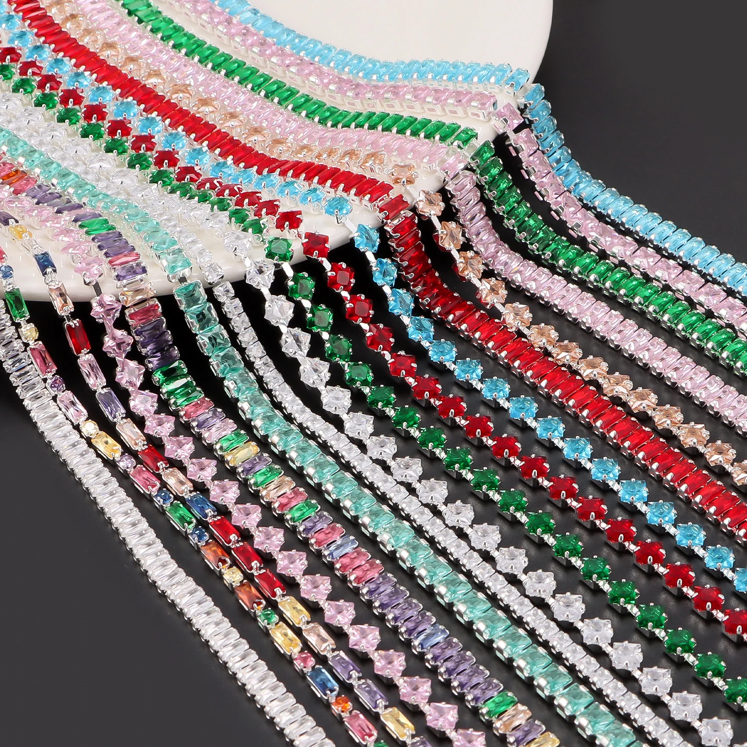 Dense Rhinestone Chain Claw Gold Base Chain 50cm DIY Phone Case Nail Art Clothing Shoe Accessories Decorative Jewelry Supplies