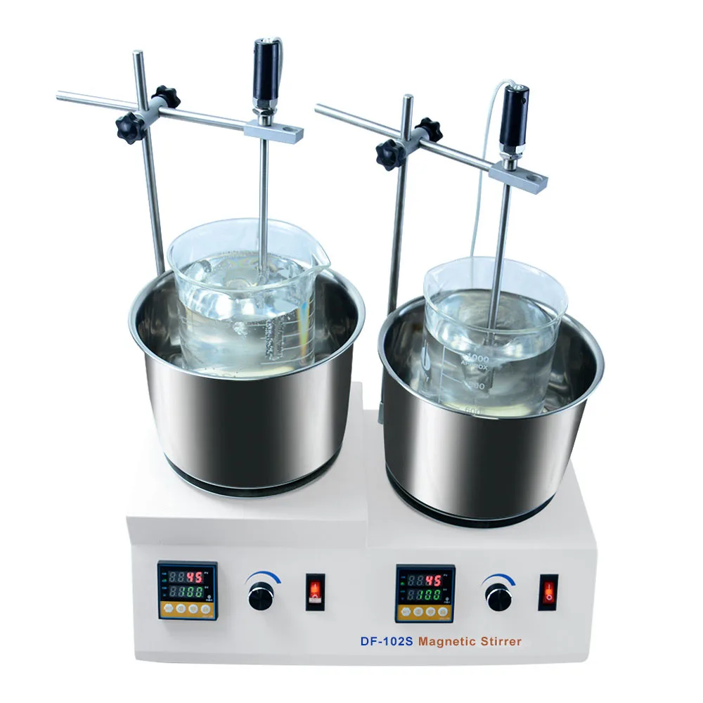 듀얼 컬렉터 디지털 디스플레이 일정 온도 마그네틱 교반기, 2000ml * 2