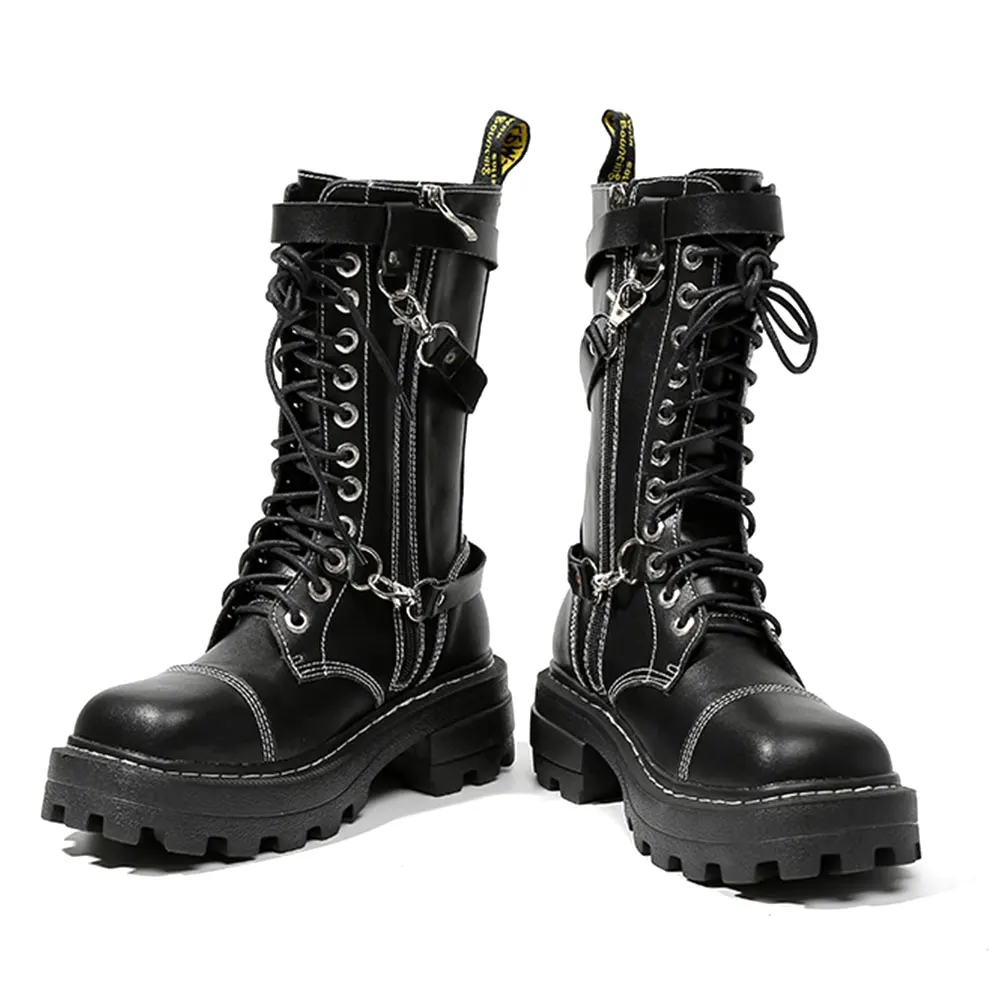 Gnazhee Botas moto para calzado de piel auténtica con hebillas, 2022| - AliExpress