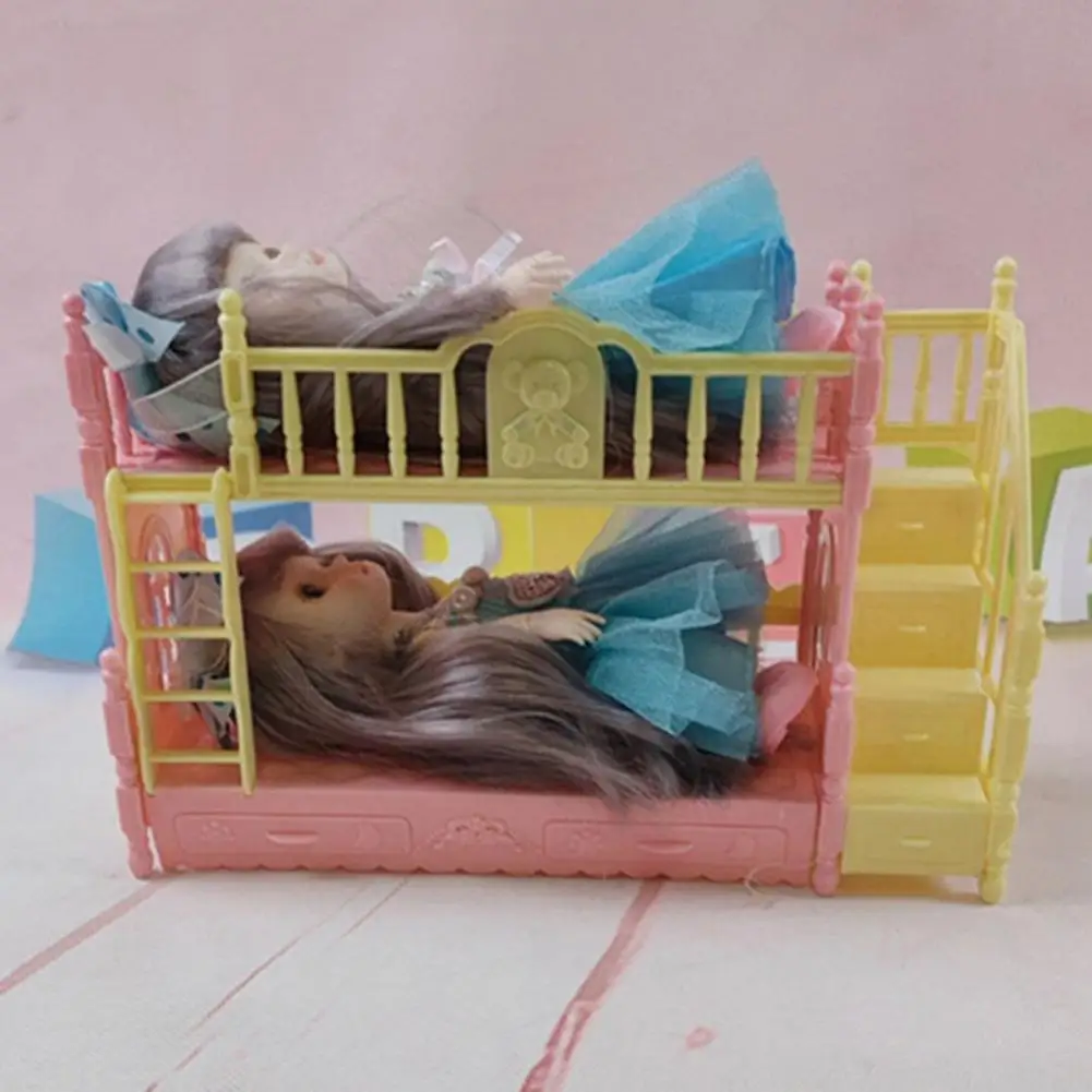 цена Забавный миниатюрный кукольный домик, микро-кровать, игрушка, экологически чистая имитация мебели, принцесса, двойная кровать, легкая