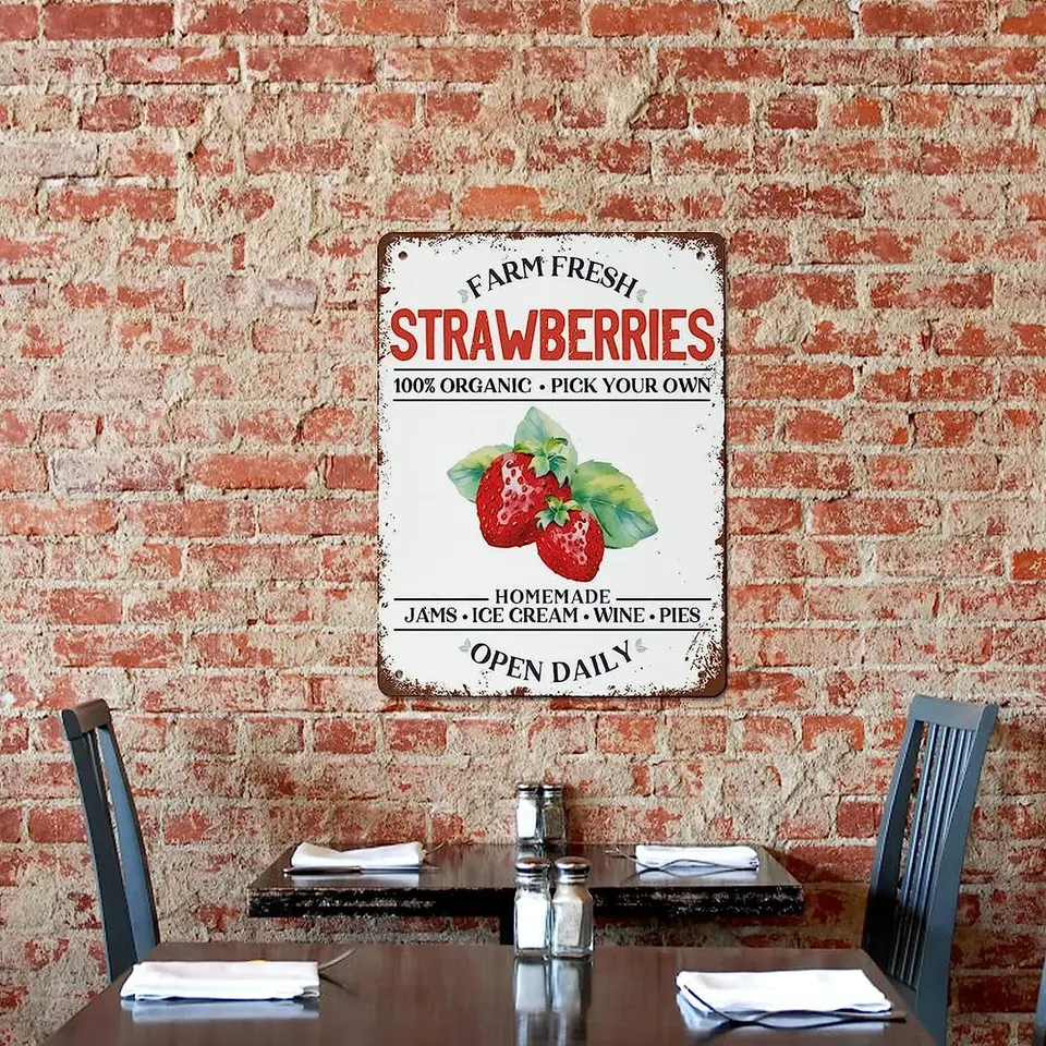 Vintage Chicken Tin Sign - 'Grow Good Things' Retro Metal Decor 8x5.5 Inch