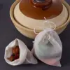 Food Grade Natural Tea Filter Portable Unbleached Sachet Bag Cotton Pouch Drawstring Bags Muslin Bag 1