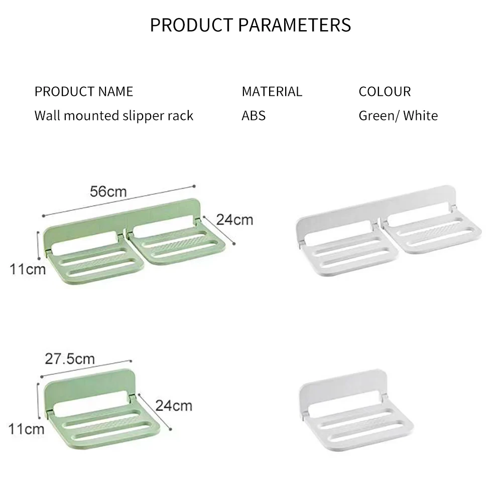 New Bathroom Wall-Mounted Slipper Rack Simple Shoe Rack Home Wall-Mounted Storage Slipper Essential Shoe Storage