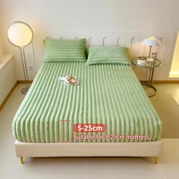 Thicken Plush Mattress Cover Bed Sheet Pad Protector Winter Warm Soft King Queen Quilted Bed Fitted Sheet Decor 90/120/150x200cm 2