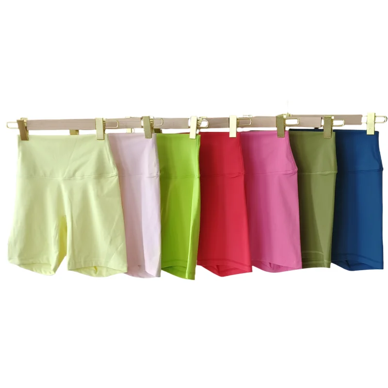 Solid Color Women Fitness Sports Short High Waist Yoga Short Cycling Comprehensive Training Jog Squat Proof Internal Pockets workout shorts yoga shorts sports shorts running shorts seamless shorts