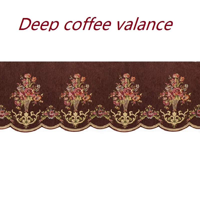 

Chenille Jacquard Valance Curtains for Living Room Luxury Bedroom Blackout Window Curtains Head Home Custom Multi-color Cortina