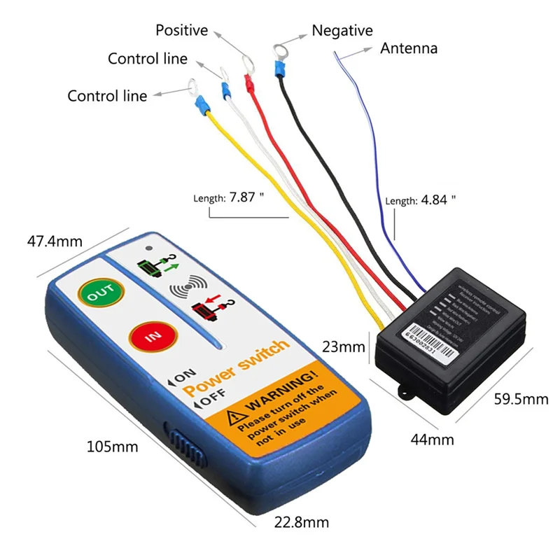 지프 ATV SUV 트럭 보트 12V 범용 전기 윈치 무선 원격 제어 스위치 키트 수신기 모듈 송신기
