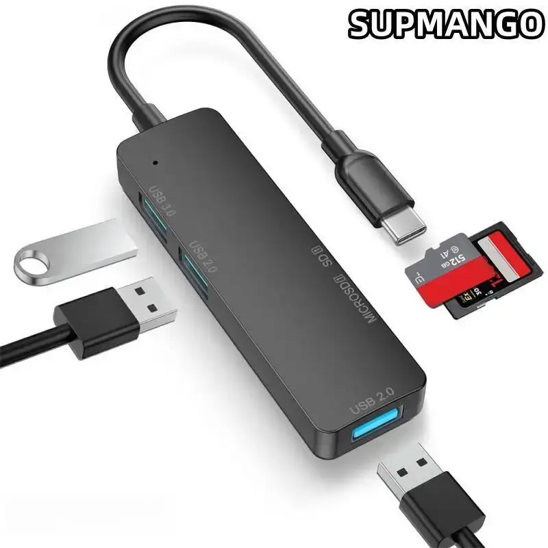 Usb Hub Adapter USB Type C Hub Adapter 5 in 1 Mobile Phone Computer Type C to SD TF Card Reader Extender High Speed Transmission Wire Divider