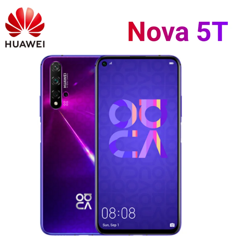 

HUAWEI Nova 5T Smartphone Android 6.26 inch 48MP Camera 128GB/256GB ROM Mobile phones Google Play Store 4G Network Cell phone