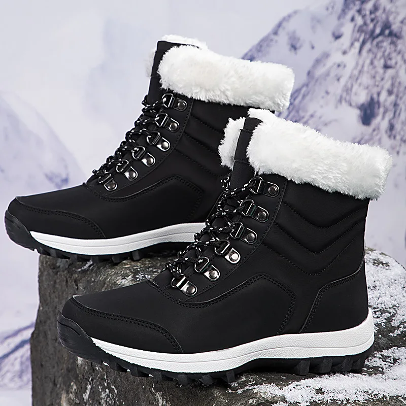 Ankel Boots for Women Winter Outdoor Warm Snow Boots Chunky Platform Waterproof Non-slip Warm Shoes Woman Boots Plus Size Casual