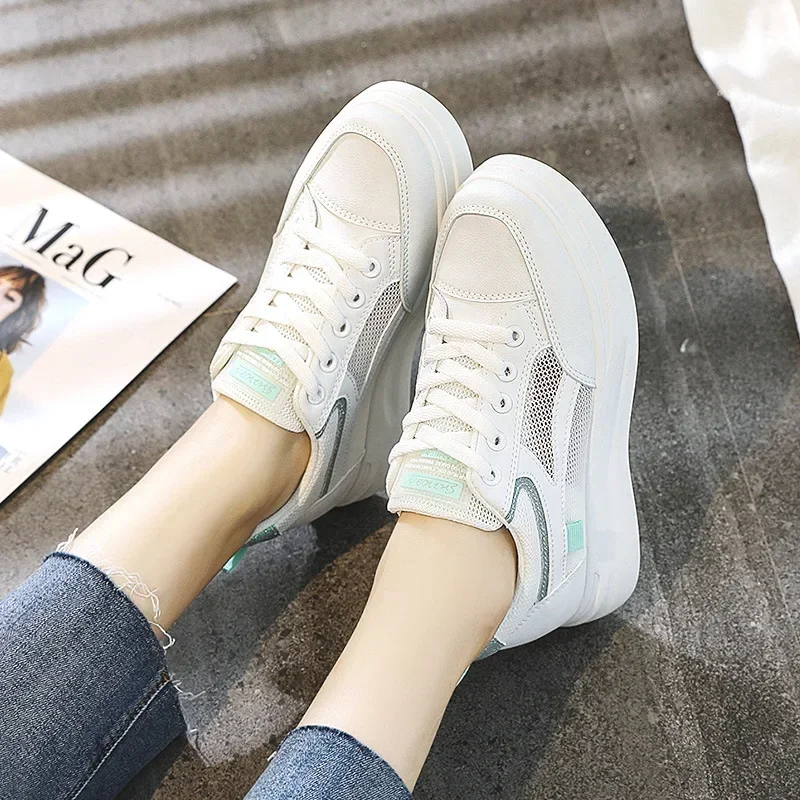 

Mesh breathable women's shoes 2024 new summer high net shoes small white shoes female platform students Joker shoes.