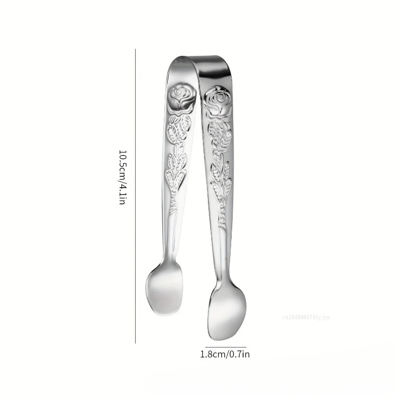Vintage Roses Ice Clip Stainless Steel Sugar Ice Cube Clip Portable Salad Barbecue Tongs Sliver/Gold Cube Bar Supply