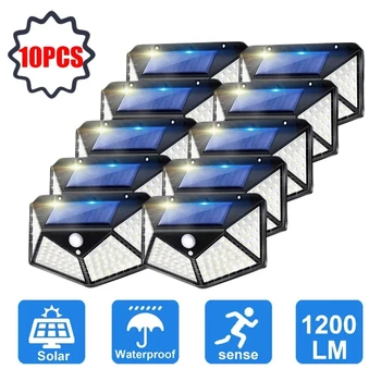 태양열 가로등 방수, 야외 태양열 조명, 정원 장식, 100LED, 1-10 개