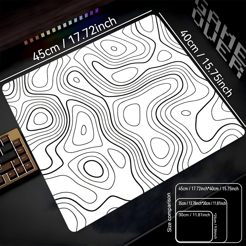 Fluid Rubber Anti-Slip Mouse Pad - Square Office Desk and Game Table Mat, 22x18 inches