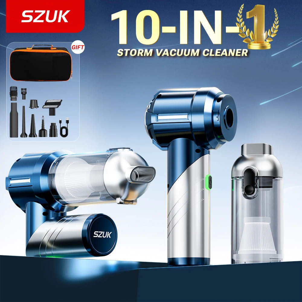 SZUK Foldable Mini Vacuum Cleaner, 90° Rotating Portable 6000mAh Brushless Motor New Cordless Car Vacuum Cleaner - Image 2