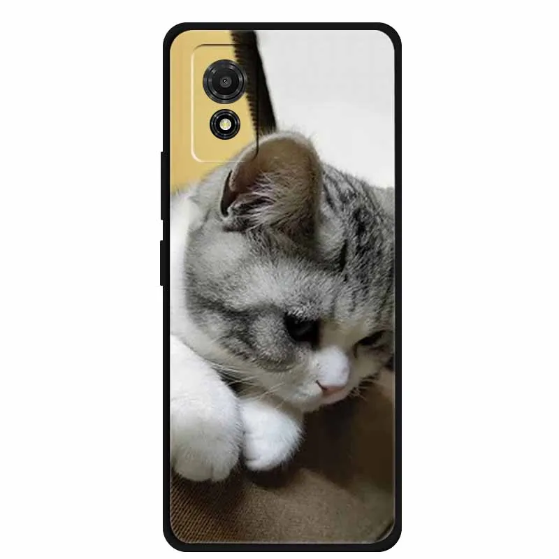 Artistic Cat Silicone Protective Phone Case - Stylish & Durable Bumper Protector