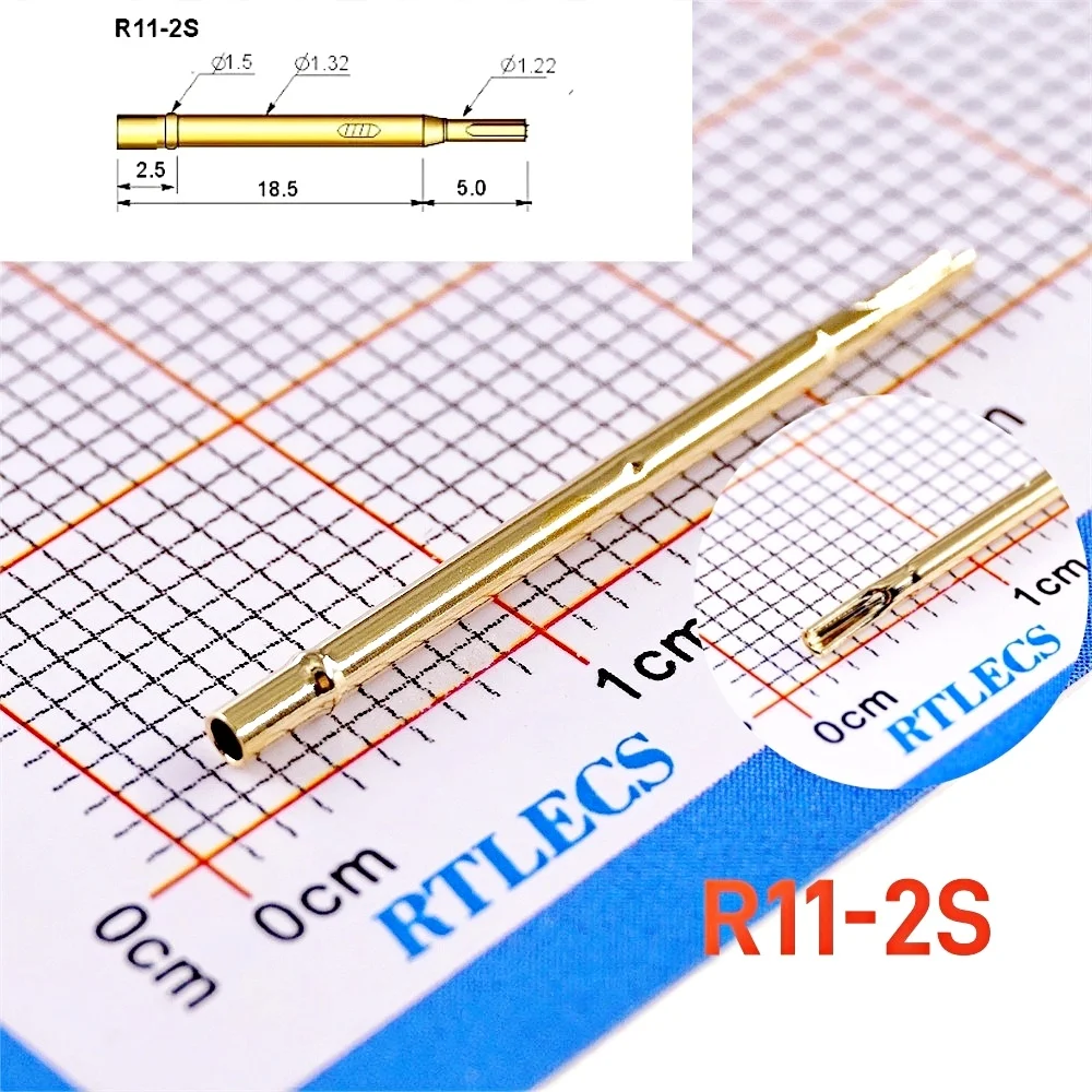 Gold Plated Spring Loaded PCB Test Probes (100-Pack) - 1.91mm Pitch, 1A Rated