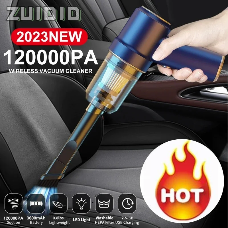 

120000Pa Wireless Portable Car Vacuum Cleaner Handheld Mini Vaccum Cleaners For Car Home Desktop Keyboard Cleaning Car Accessory