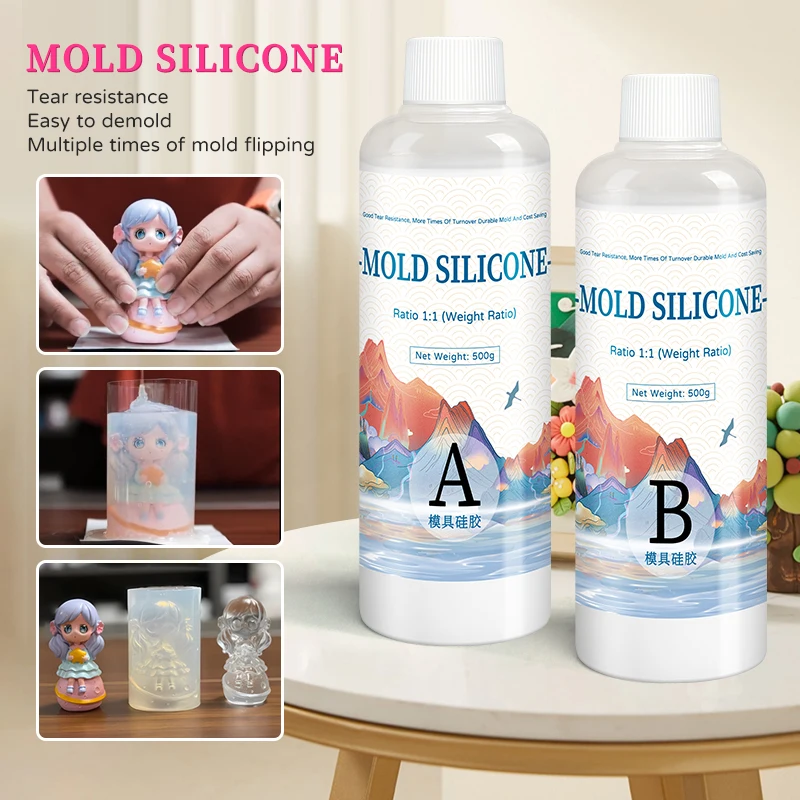 DIY Silicone Mold Making AB 1:1 Liquid Rubber Silicona Liquida Para Mold Fast Curing Making Silicone Kit 200g 500g