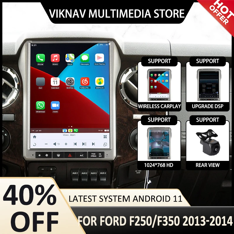 

12.1inch touch screen 8core android11 car dvd player for ford f250/f350 2013-2014 gps navigation car stereo dsp